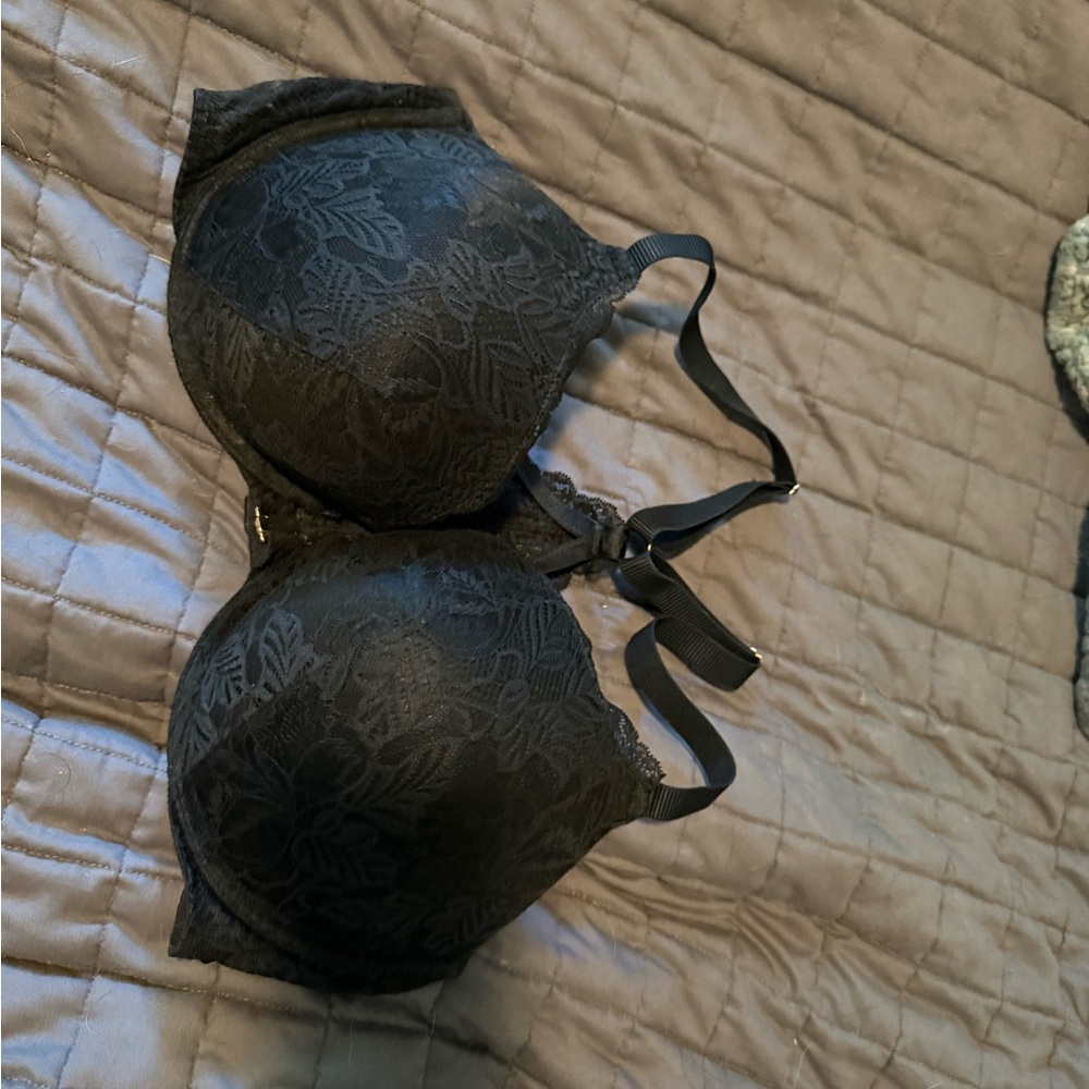 Auden Black Floral Lace Bra